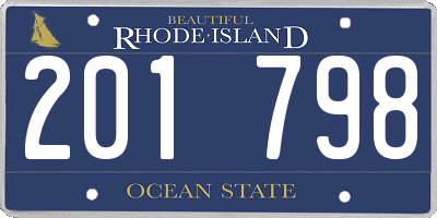 RI license plate 201798