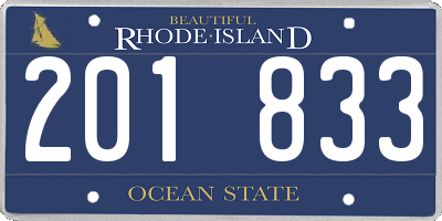 RI license plate 201833
