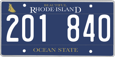 RI license plate 201840
