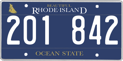 RI license plate 201842
