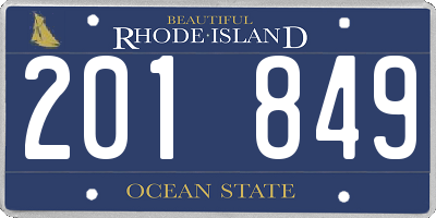 RI license plate 201849