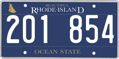 RI license plate 201854