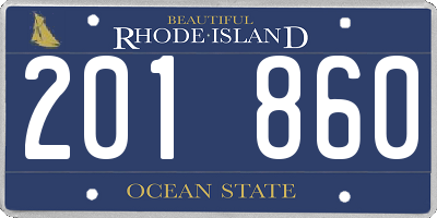 RI license plate 201860