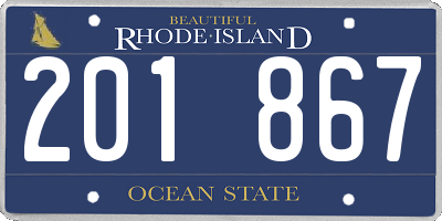 RI license plate 201867