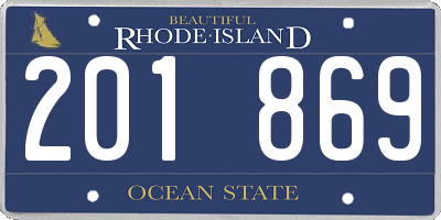 RI license plate 201869