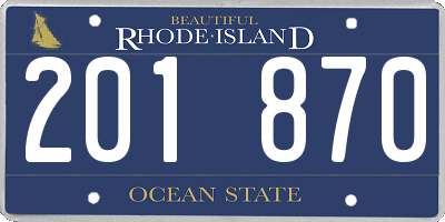 RI license plate 201870