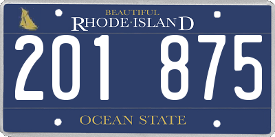 RI license plate 201875