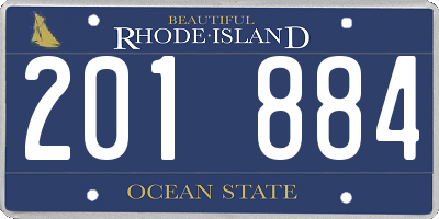 RI license plate 201884