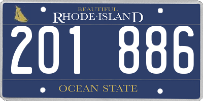 RI license plate 201886