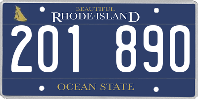 RI license plate 201890
