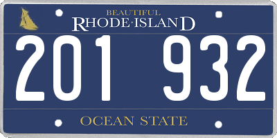 RI license plate 201932