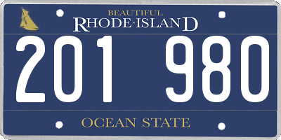 RI license plate 201980