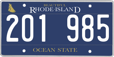 RI license plate 201985