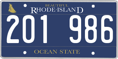 RI license plate 201986