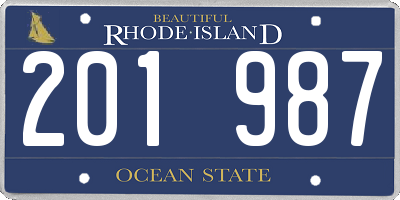 RI license plate 201987