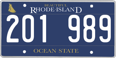 RI license plate 201989