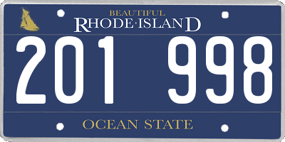 RI license plate 201998