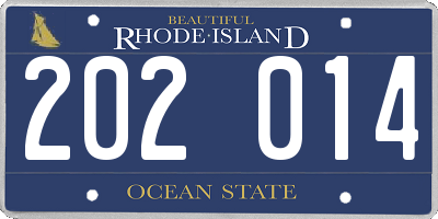 RI license plate 202014