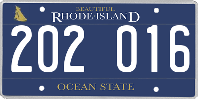 RI license plate 202016