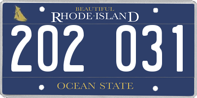 RI license plate 202031