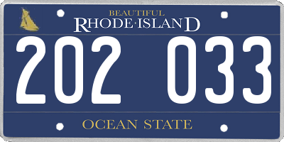 RI license plate 202033