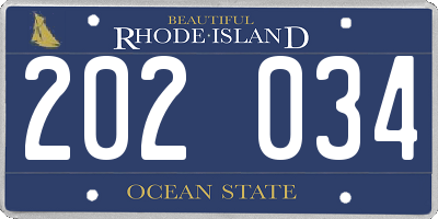 RI license plate 202034