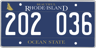 RI license plate 202036