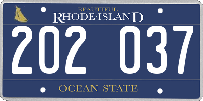 RI license plate 202037