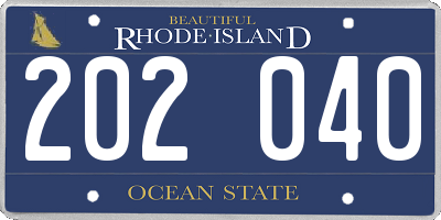 RI license plate 202040
