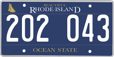 RI license plate 202043