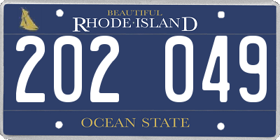 RI license plate 202049