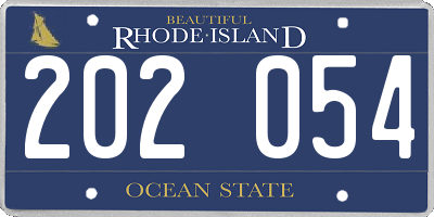 RI license plate 202054