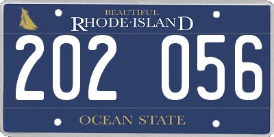 RI license plate 202056