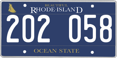 RI license plate 202058