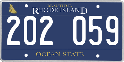 RI license plate 202059