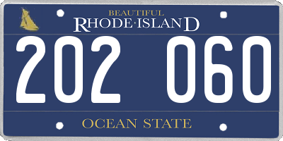 RI license plate 202060