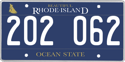 RI license plate 202062