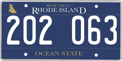 RI license plate 202063
