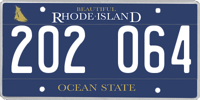 RI license plate 202064