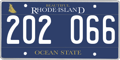 RI license plate 202066