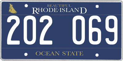 RI license plate 202069