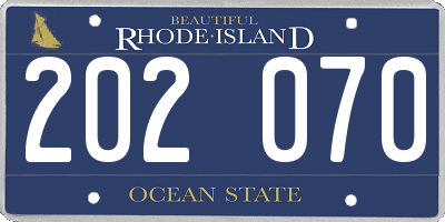 RI license plate 202070