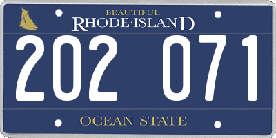 RI license plate 202071