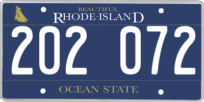 RI license plate 202072