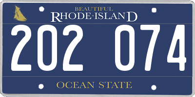 RI license plate 202074
