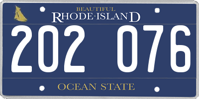 RI license plate 202076