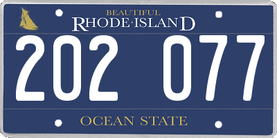 RI license plate 202077