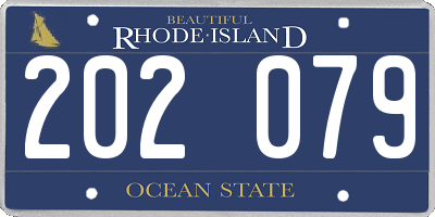 RI license plate 202079