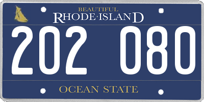 RI license plate 202080