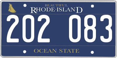 RI license plate 202083